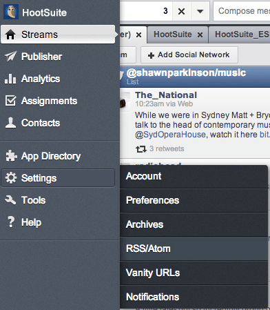 feed rss hootsuite