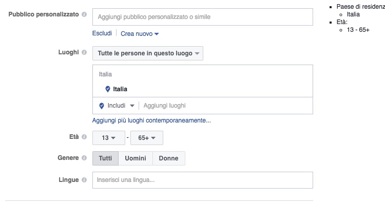 Come gestire luoghi in Facebook Ads